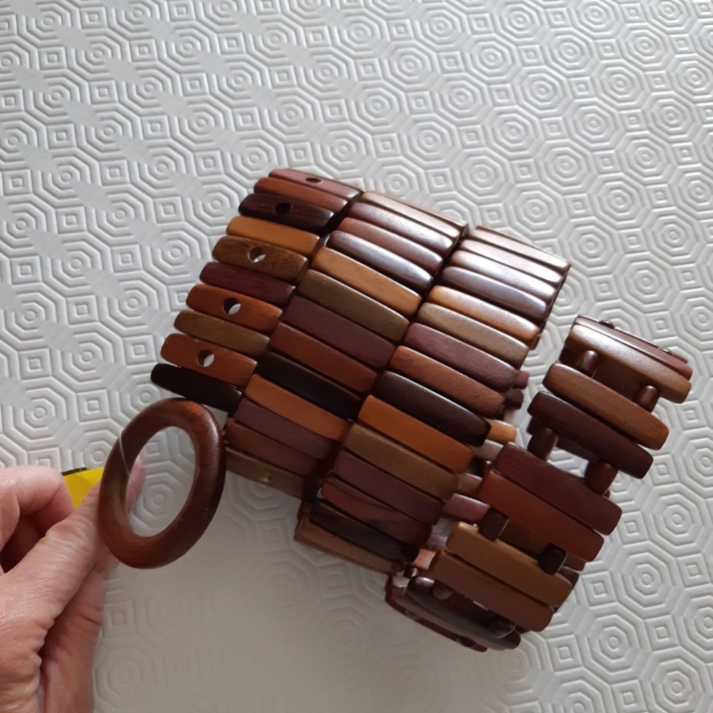 Vintage handmade wooden belt